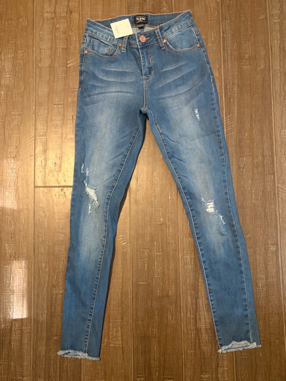 Women's Light Blue Skinny Distressed Jeans NEW